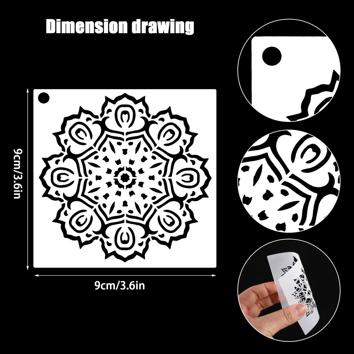 56 Pack (3.6x3.6 inch) Stencils for Painting, Reusable Mandala Dot Painting Stencils for DIY Rock Murals Art Projects WSICSE