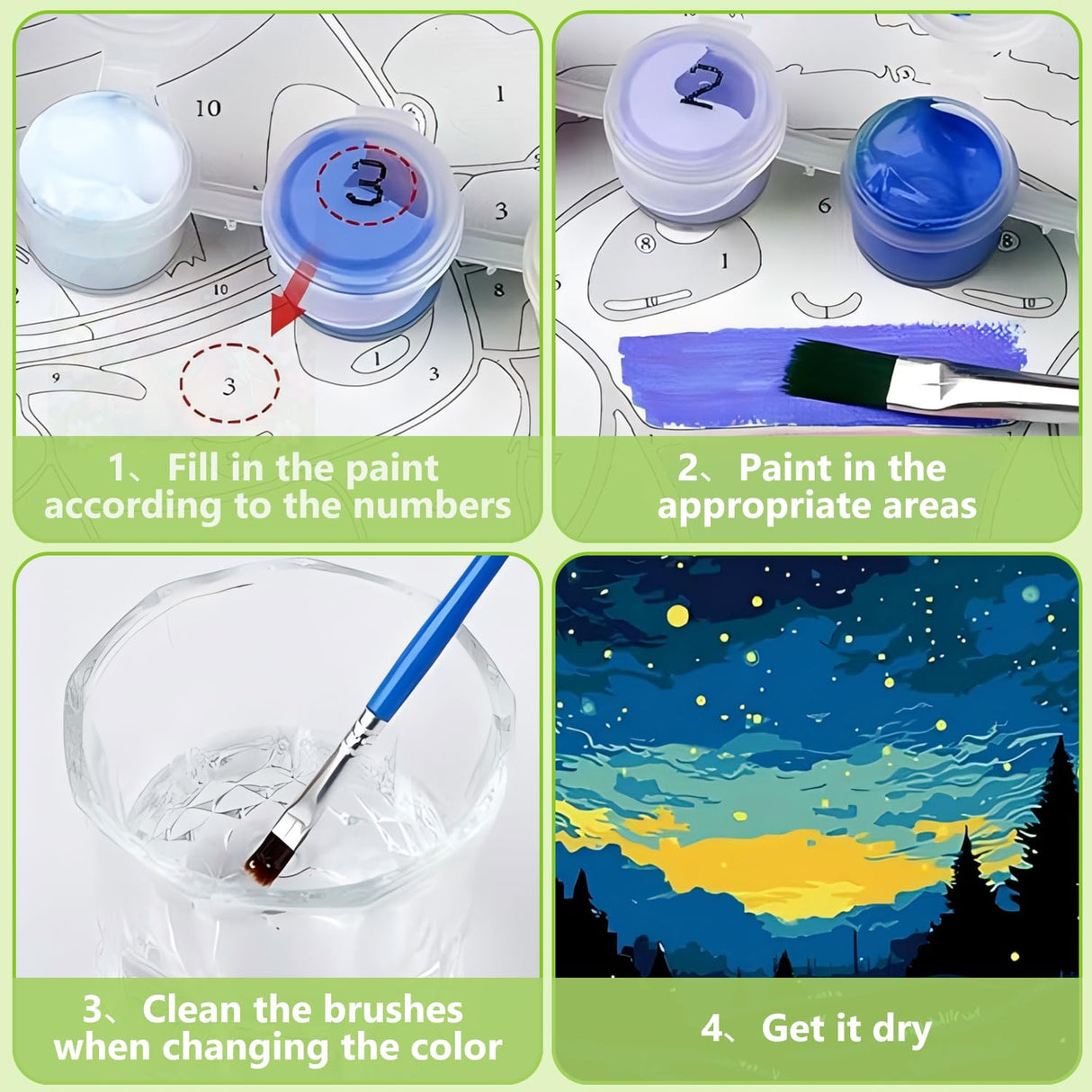 Reivworl Framed Paint by Numbers Kit for Adults Beginner & Kids Ages 8-12, Elephant Paint by Number with Frame and Easel, Painting by Numbers for Gifts and Home Decor (10X10Inch) Reivworl