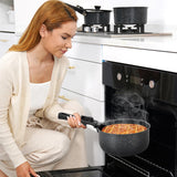 SODAY 15Pcs Pots and Pans Set Non Stick, Cookware Sets with Detachable Handle, Nonstick RV Kitchen Cooking Tools Removable Handles, Oven Safe, Induction Fast, Stackable Induction Cookware,Black SODAY