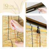 Bamboo Roll-Up Reed Shades - 47" W x 71" H Retro Outdoor Blinds (2 Pack) Tgzwme