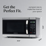Farberware Countertop Microwave 1000 Watts, 1.1 Cu. Ft. - Microwave Oven With LED Lighting and Child Lock - Perfect for Apartments and Dorms - Easy Clean Stainless Steel Farberware