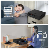 Z ZLJUAN Sliding Away Pistol Handgun Safe for Two Pistols,Quick Access Gun Safe with LCD Display of Time,Low Battery Warning,Unlock State,Drawer Safe for Nightstand Bedside Home Z ZLJUAN