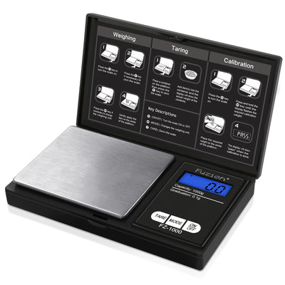 Fuzion Digital Pocket Gram Scale 1000g/0.1g, Small Digital Scales Grams Ounces Grains, Herb Scale, Jewelry Scale, Portable Travel Food Scale