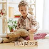 Custom Wooden Name Blocks, Engraved Nursery Flowers Name Sign, Custom Nursery Décor, Custom Name Wood Blocks, Wooden Name Signs for Nursery, Montessori Décor Engraved on Solid Wood, Name Wood Blocks Custom Empire Shop