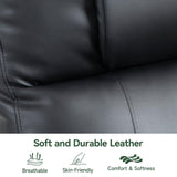 Power Lift Recliner Chair for Elderly with Heat & Massage, 160° Electric Adjustable PU Leather Recliner with Remote Control, Stand Assist, Cup Holders & Side Pockets for Living Room (Black) Vogue Furniture Direct