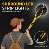 Drywall Sander, 1050W Electric Drywall Sander with Vacuum Dust Collection, 2100RPM Wall Sander with 7 Variable Speed, Foldable & Extendable Handle, Double-Deck LED Light, Dust Bag and Hose Alloyman