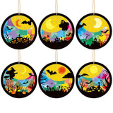 TENDFINE 24 Sets Halloween Night Suncatcher Craft Kit DIY Bat Ghost Tissue Sign Paper Art Craft Activity Halloween Ornament Home Classroom Window Decoration TENDFINE