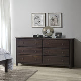Grain Wood Furniture Shaker 6-Drawer Dresser, Solid wood with an Expresso Finish Grain Wood Furniture