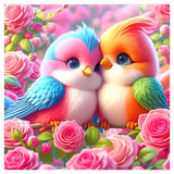 FHBUBPUP 5D Bird Diamond Painting Kits for Adults, Flowers and Birds Diamond Art Kits for Beginners - DIY Full Drill Round Diamond Dot Gem Art, Craft Gift Suitable for Home Wall Decoration 12×12Inch FHBUBPUP