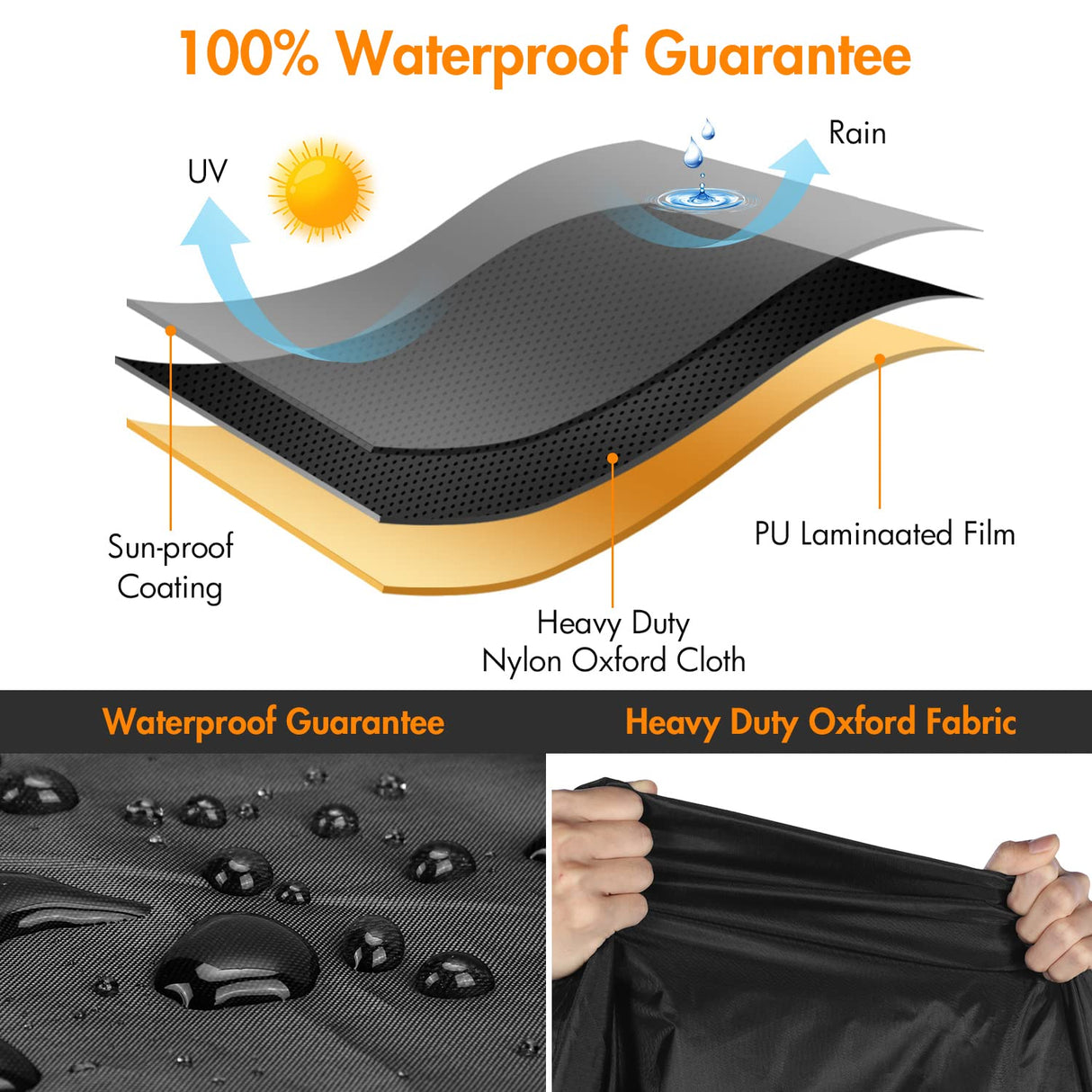 WLEAFJ Outdoor Chair Covers Waterproof, Black Lawn Patio Furniture Covers, Heavy Duty Wicker Garden Sofa Chair Cover, 2 Pack - 30" W x 37" D x 31" H WLEAFJ