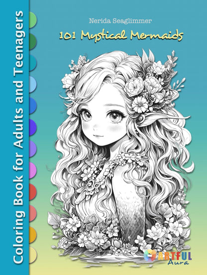 101 Mystical Mermaids: Coloring Escape for Teens and Adults – Dive into Stress Relief, Mindfulness, and Art Therapy Book (Enchanted Kingdoms Coloring ... of Elves, Fairies, Mermaids, Manga and Anime)