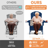 YEFU Adirondack Chair, Oversized Plastic Adirondack Chair Folding Outdoor Chairs with Cup Holder, Lawn Chair with Weather Resistant for Outside Deck Lawn Garden, Weight Capacity Up to 400 Lbs –Navy YEFU