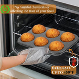 Walooza Muffin Cupcake Pan, Muffin Tins Nonstick 6, Muffin Top Cookie Cheese Cake Pan for Baking, Toast Oven Baking Supplies Small Cake Pans Muffin Cups Non Stick Walooza