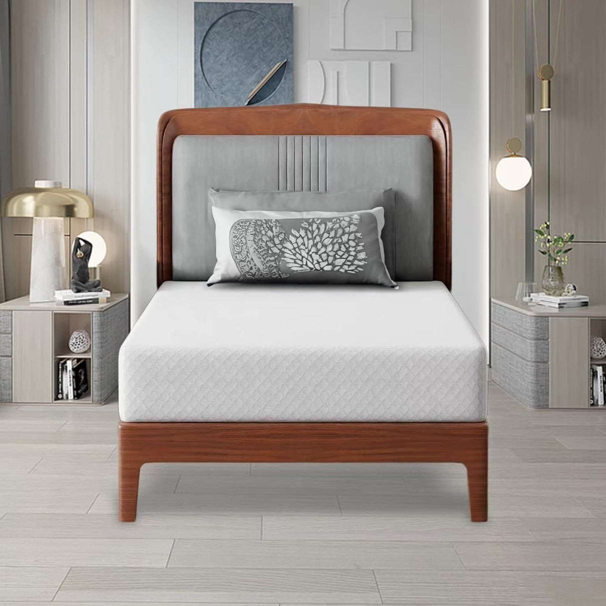 8 Inch Twin Mattress Gel Memory Foam Mattress for Cool Sleep Pressure Relief Breathable Cover Mattress Medium Firm Twin Size Mattress in a Box Cooling Gel Infused Bed Mattresses, White Generic