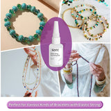 2 Pcs Clay Beads Bracelets Professional Elastic String Kont Fixing Drip, Keep Stretch String Braclet Stay Tied for Flat Round Polymer Heishi Beads Spacer Charm Friendship Jewelry Making Kit SZXTC