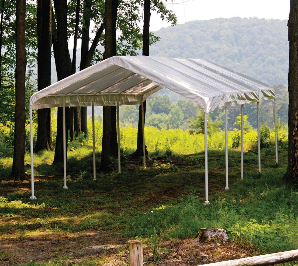 ShelterLogic 12' x 26' SuperMax Heavy Duty Steel Frame Quick and Easy Set-Up Canopy, white (25770) ShelterLogic