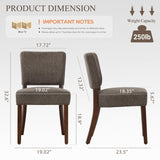 COLAMY Mid Century Modern Dining Chairs Set of 4, Upholstered Kitchen Chairs with Back, Farmhouse Fabric Side Dining Room Chairs with Wood Legs for Dining Room Kitchen Restaurant, Brown COLAMY