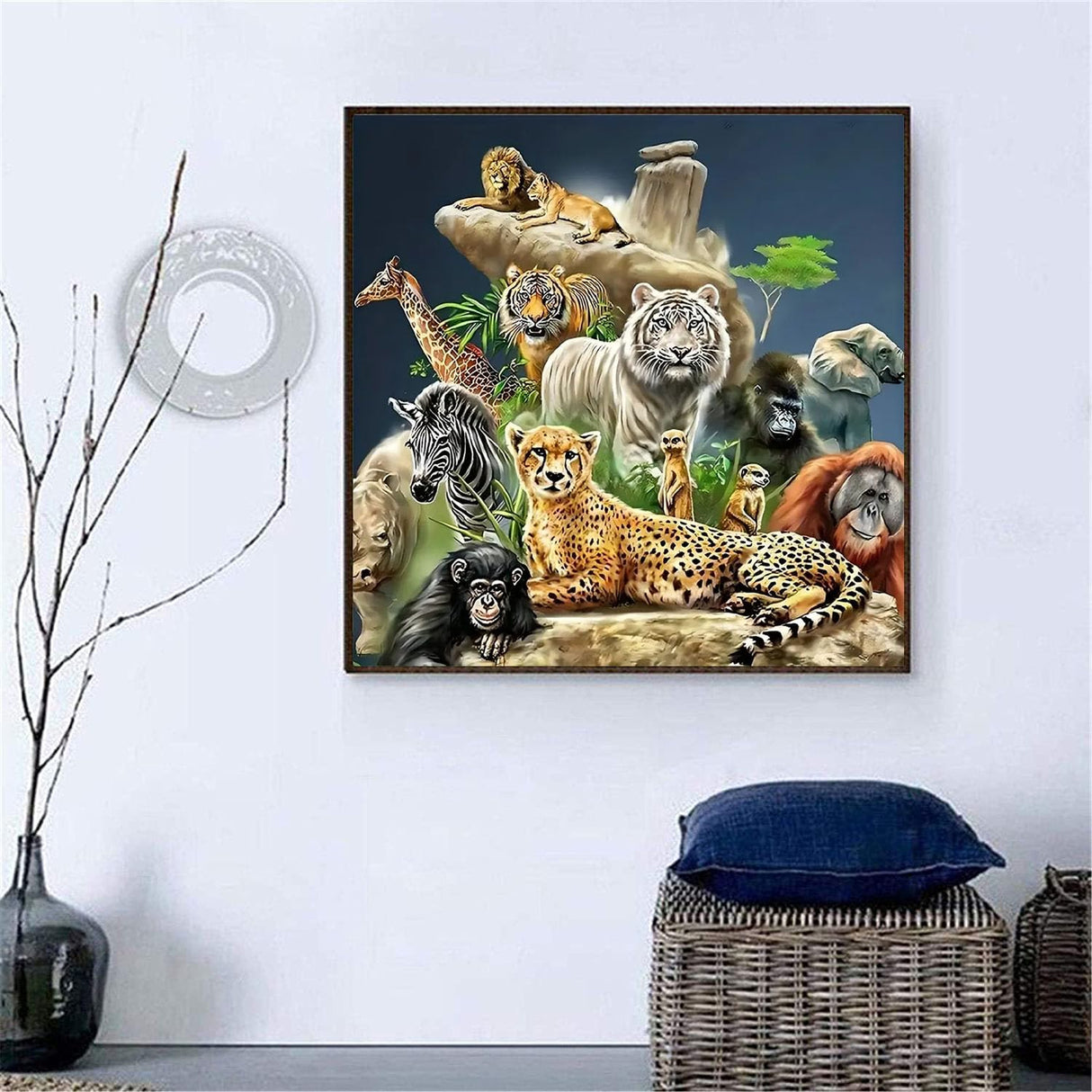 CXYQLC DIY 5D Diamond Painting Kits for Adults, Diamond Art Lions,Tigher&Animals Diamond Painting Full Drill Crystal Rhinestone Embroidery Craft Kits for Home Wall Decor Gifts 13.7x13.7inch CXYQLC