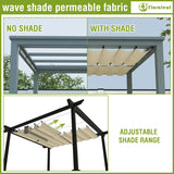 FLORALEAF 7'×16' Pergola Shade Cover Retractable Pergola Replacement Canopy Slide Shade Sail with Cable Hardware for Outdoor Patio Porch Garage Deck Backyard Awning FLORALEAF