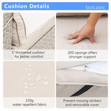 9-Piece Patio Furniture Set, Outdoor Wicker Conversation Set Sectional Sofa with Waterproof Thick Cushions and Coffee Table, Grey Earth patio