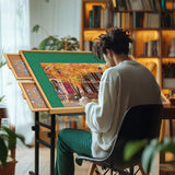 BuilderButler Puzzle Table with Wheels, for 1500 Pieces with Drawers and Cover, 35.4"x26.4" Adjustable Height & 45° Tilting, Puzzle Board for Adults BuilderButler