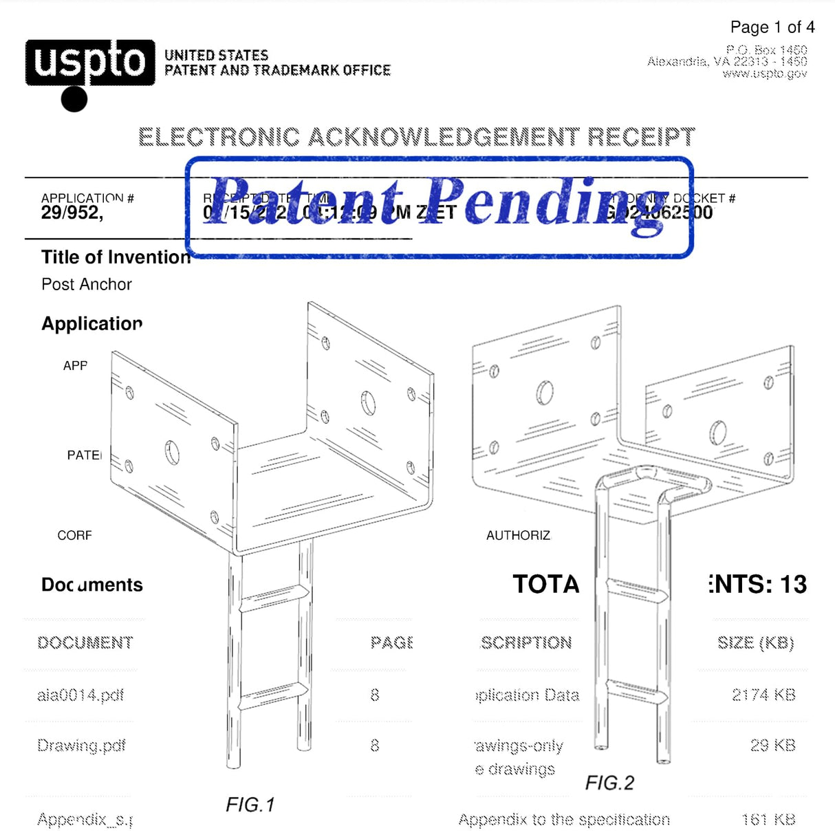 TPSHKE 8 Pack U Shape Post Anchor, 4"x 4" Post Base for Concrete, Design Patent Product, 11 Gauge 3 mm Thickness Galvanized Black Pergola Deck Bracket with Screws(Inner Dia 3.6x3.6) TPSHKE