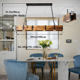 Rustic Wood Chandelier farmhouse light fixtures,hanging wooden beam light for Kitchen Island,Farmhouse Chandelier wood pool table light,wood island led light rustic hanging light BAOURE