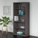 Studio C Tall 5 Shelf Bookcase in Storm Gray – Elegant Storage Solution for Home and Office Bush Business Furniture