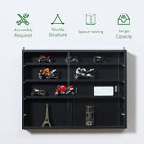 HOMCOM 5-Tier Display Cabinet, Glass Door Cabinet with Adjustable Shelves, Wall-Mounted Display Case for Playroom, Bedroom, Black HOMCOM