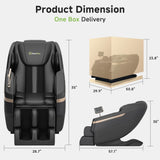 Real Relax 2025 Full Body Massage Chair, Zero Gravity Shiatsu Massage Chair Recliner, Waist and Calf Heating, Foot Massage, Bluetooth, Large Control Screen (Black and Gold) Real Relax