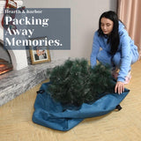 Hearth & Harbor Christmas Tree Storage Bag – Waterproof Christmas Tree Storage Box – Waterproof Christmas Tree Bag With Reinforced Handles & Dual Zipper – PE Plastic – 7.5 ft. – Pack of 1 Hearth & Harbor