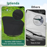 Iptienda Papasan Chair Cover, 40inch Waterproof Egg Chair Cover with Zipper for Wicker Oversized Papasan Chair/Bowl Chair, Black-40"W x 40"D x 36"H Iptienda