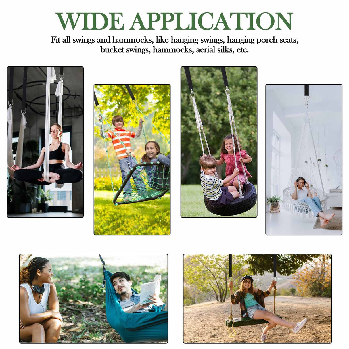 Werflyto Safe Tree Swing Hanging Straps Kit, 3FT/10FT/15FT/20FT, Heavy Duty Holds 5500LBS Extra Long Adjustable Tree Swing Straps, Easy & Fast Way to Hang Any Swing or Hammock(15 FT) Werflyto