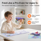 Leven DIY Paper Airplane Book, 16 Creative Folding Paper Planes with 48 Sheets of Colorful Origami Paper, Arts & Crafts Kit with Video Tutorials – Gifts for Boys and Girls Ages 6–12+ 11 * 8.3 inches Leven