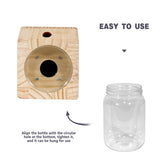 2 PCS Wood Carpenter Bee Trap for Outside - Best Bee Trap - Cube Style Nature Hanging Carpenter Bee Traps Plastic Jar Outdoor - Insect Traps Best Bee Trap