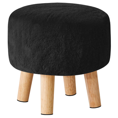 YMYNY Ottoman, Modern Footrest with Soft Padded Seat, Foot Stool with Wood Legs, Small Round Accent Small Table for Living Room Bedroom Office 12.6" D×12.6" W×12.6" H Black UHBD035B