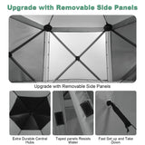 COBIZI 12x12ft Pop up Gazebo Screen Tent Screen House for Camping, Camping Outdoor Screened Gazebo with Sidewalls, Portable Hub Tent with Carrying Bag and Ground Stakes, Grey(Upgraded 2.0) COBIZI