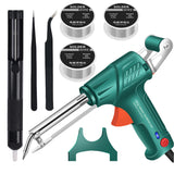 Soldering Iron Kit - Multi-function Soldering Iron Soldering Gun Set - 60W 110V Automatic Soldering Gun with Solder Gun, 3 PCS Solder Wire, Desoldering Pump, Tweezers (B-Soldering Iron Kit) Generic