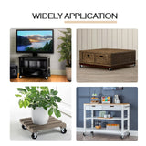 Luomorgo 1 inch Dia Swivel Caster Wheels Rubber Base with Rectangle Top Plate & Bearing Heavy Duty 8pcs Luomorgo