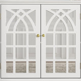 MOUMON Credenza Buffet Sideboard with 4 Acrylic Doors and Shelves, Buffet Table Sideboard Storage Cabinet with Wooden Legs, for Living Room White (63”W x 15.7”D x 31.5”H) MOUMON