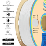 YOUSU Polypropylene PP Filament, 1.75mm 3D Printer Filament for FDM 3D Printers, 1kg (2.2lbs) 5 Pcs Build Sheet Included, Semi-Flexible Ultra Tough Filament, White Yousu