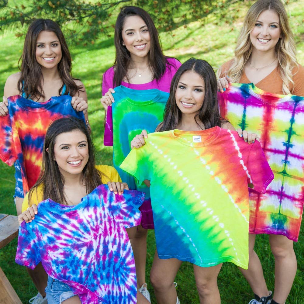 Tulip One-Step Tie Kit Party Activity, Permanent Fabric Dye, Multicolor 8 Fun Techniques Tulip