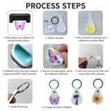 30 Sets Sublimation Keychain Blanks Making Kits, Shiny Glitter for Heat Transfer and Gold PU Faux Lather Back, Nice Customized Key Fob for Families/Lovers DIY Craft Gift Supplies AOUXSEEM