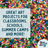 10,000pc DIY Fuse Bead Kit w Carrying Case - Fun Foods - 22 Colors, 12 Unique Templates, 4 Peg Boards, Tweezers, Ironing Paper, Case - Pixel Art Color by Numbers Craft Gift SCS Direct