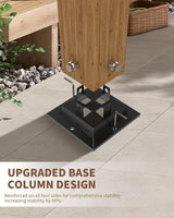 IDEALHOUSE Patio Pergola, Outdoor Patio Gazebo with Retractable Sun Shade, Metal Pergola Shelter for Backyard Deck Garden (Wood-Grain, 10 x 13 FT) IDEALHOUSE