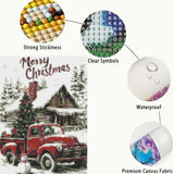 Christmas Winter 5D Diamond Art Kits for Adults,Red Truck Diamond Painting,DIY Full Round Drill Diamond Dot Painting Gem Art for Adult Home Wall Decor 12x16 Inch GEMFAMILY