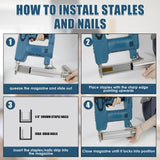 Cordless 18 Gauge Brad Nailer for Makita 18V LXT Battery, 2 in 1 Electric Stapler Nailer with 500 Nails and 500 Staples, Dual Protection Design, for Home Improvement, Woodworking (No Battery) LEZZYRUCK