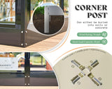 AMERLIFE 14x9.5x9 FT Hybrid Polycarbonate Greenhouse Quick Connector Fast Assembly, Swing 2 Doors Clear Panels, Walk-in Large Aluminum Greenhouse Winter Greenhouse for Outdoors, Black AMERLIFE