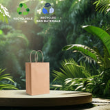 METRONIC Paper Gift Bags 5.25x3.75x8 50Pcs, Christmas Gift Wrap Bags with Handles, Brown Kraft Paper Bag for Small Business, Bulk Party Favors Bag for Birthday, Shopping, Retail, Made in USA METRONIC