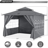 ABCCANOPY 10x12 Outdoor Gazebo - Patio Screened Gazebo with Curtains and Windows for Deck, Lawn and Backyard (Dark Gray) ABCCANOPY